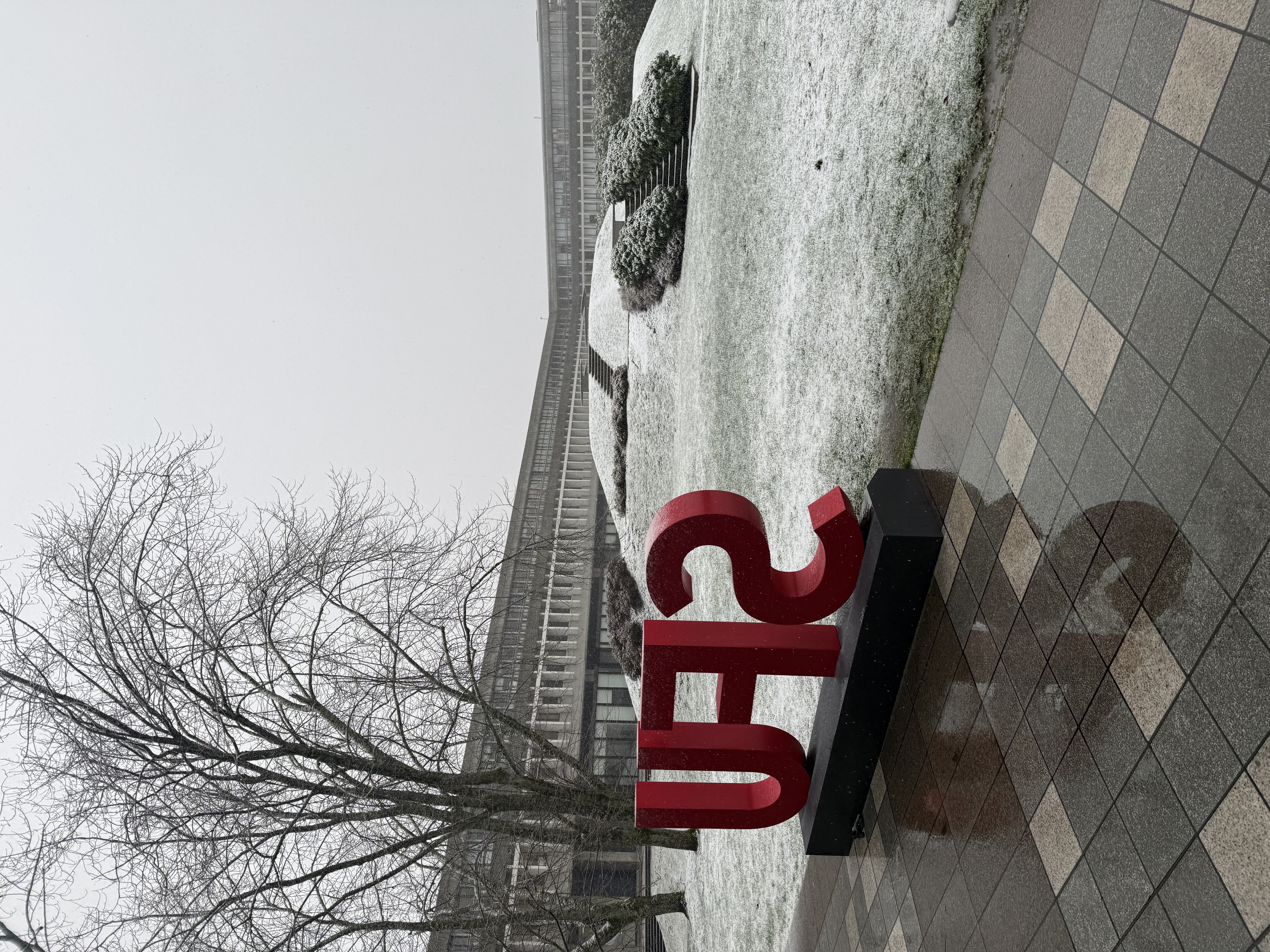 SFU campus in snow